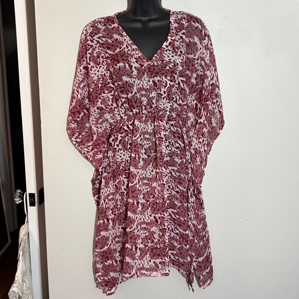 Women's Burgundy swimsuit coverup plus size